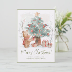 Whimsical Watercolor Weihnachtslandschaft Dankeskarte