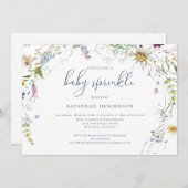 Whimsical Watercolor Wildblume Baby Sprinkle Einladung (Vorne/Hinten)