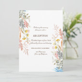 Whimsical Watercolor Wildblume Getrockneter Empfan Einladung (Stehend Vorderseite)