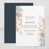 Whimsical Watercolor Wildblume Getrockneter Empfan Einladung (Vorne/Hinten)