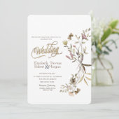 Whimsical Watercolor Wildblume Hochzeit Einladung (Stehend Vorderseite)