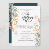 Whimsical Watercolor Wildblume Hochzeit Einladung (Vorne/Hinten)