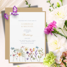 Whimsical Watercolor Wildblumen Goldhochzeit