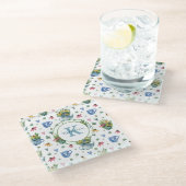 Whimsical Watercolor Wildblumen Tee Party Glasuntersetzer (Schrägansicht)