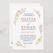 Whimsical Watercolor Wildflower Floral Spring Einladung (Vorne/Hinten)