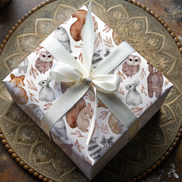 Whimsical Watercolor Woodland Animes Geschenkpapier