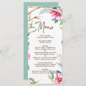 Whimsical Watercolor Wreath Wedding Menu Card Menükarte (Vorne/Hinten)