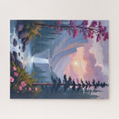 Whimsical Waterfall | Magische Blumenlandschaft Puzzle (Horizontal)