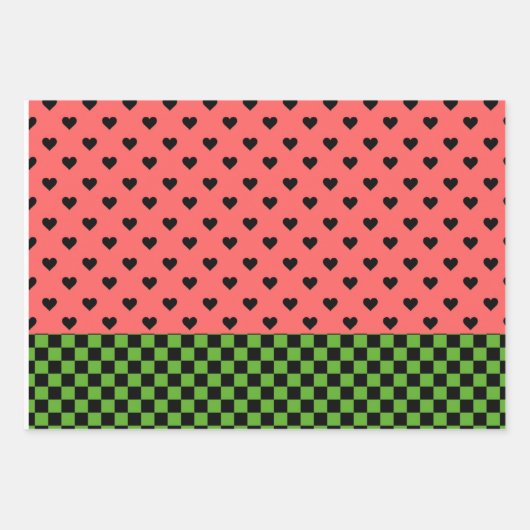 Whimsical Watermelon Colors Gemustert Geschenkpapier Set (Vorderseite 2)