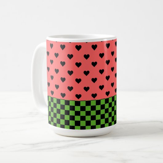 Whimsical Watermelon Colors Gemustert Kaffeetasse (Vorderseite Links)