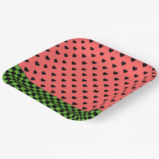 Whimsical Watermelon Colors Gemustert Pappteller (Gewinkelt)