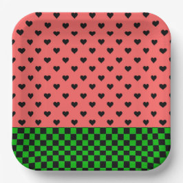 Whimsical Watermelon Colors Gemustert Pappteller