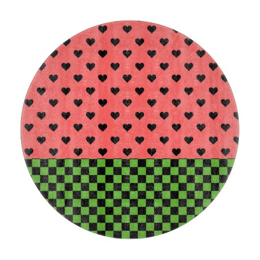 Whimsical Watermelon Colors Gemustert Schneidebrett (Vorderseite)