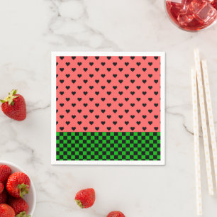 Whimsical Watermelon Colors Gemustert Serviette