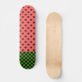 Whimsical Watermelon Colors Gemustert Skateboard (Vorderseite)