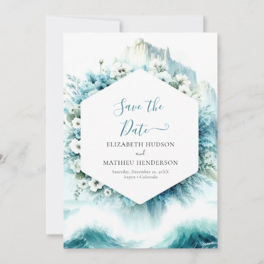 Whimsical Waves Nautical Wedding Save The Date (Vorderseite)