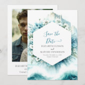 Whimsical Waves Nautical Wedding Save The Date (Vorne/Hinten)