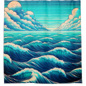 "Whimsical Waves: Ocean Harmony" Duschvorhang (Vorderseite)
