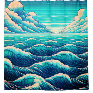 "Whimsical Waves: Ocean Harmony" Duschvorhang