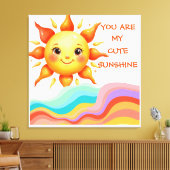 Whimsical Waves Sunshine Nursery Leinwanddruck (Insitu (Wohnzimmer))