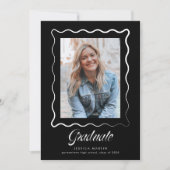 Whimsical Wavy Border Graduation Announcement Einladung (Vorderseite)