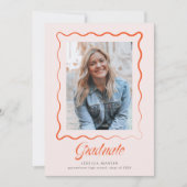 Whimsical Wavy Border Graduation Announcement Einladung (Vorderseite)