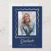 Whimsical Wavy Border Graduation Announcement Einladung (Vorderseite)
