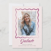 Whimsical Wavy Border Graduation Announcement Einladung (Vorderseite)