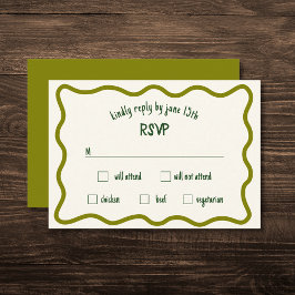 Whimsical Wavy Border Handgeschriebene RSVP-Karte RSVP Karte
