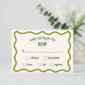 Whimsical Wavy Border Handgeschriebene RSVP-Karte RSVP Karte (Stehend Vorderseite)