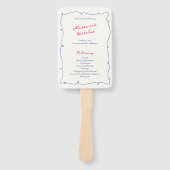 Whimsical Wavy Border & Script Wedding Programm Fächer (Vorderseite)