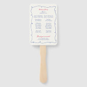 Whimsical Wavy Border & Script Wedding Programm Fächer (Rückseite)