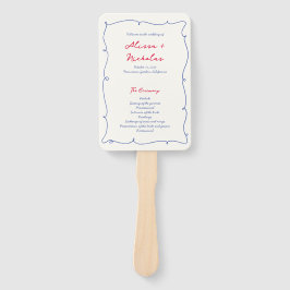 Whimsical Wavy Colorful Border Wedding Programm Fächer