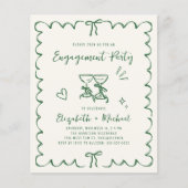 Whimsical Wavy Frame Engagement Party Invitation (Vorderseite)