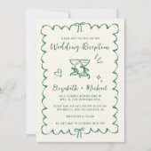 Whimsical Wavy Frame Photo Wedding Reception Save The Date (Vorderseite)