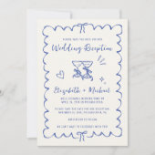 Whimsical Wavy Frame Photo Wedding Reception Save The Date (Vorderseite)