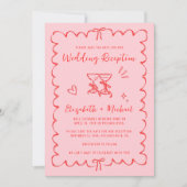 Whimsical Wavy Frame Photo Wedding Reception Save The Date (Vorderseite)