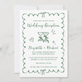 Whimsical Wavy Frame Photo Wedding Reception Save The Date (Vorderseite)