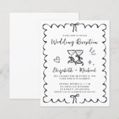 Whimsical Wavy Frame Wedding Reception Invitation (Vorne/Hinten)