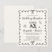 Whimsical Wavy Frame Wedding Reception Invitation (Vorne/Hinten)