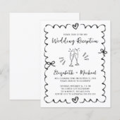 Whimsical Wavy Frame Wedding Reception Invitation (Vorne/Hinten)