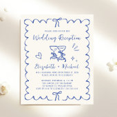 Whimsical Wavy Frame Wedding Reception Invitation
