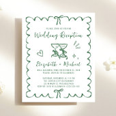 Whimsical Wavy Frame Wedding Reception Invitation