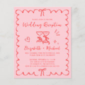 Whimsical Wavy Frame Wedding Reception Invitation (Vorderseite)