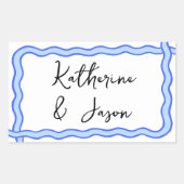 Whimsical Wavy Retro Groovy Danke, Geschenk Rechteckiger Aufkleber (Vorderseite)