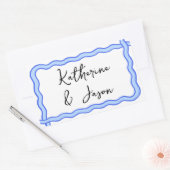 Whimsical Wavy Retro Groovy Danke, Geschenk Rechteckiger Aufkleber (Umschlag)