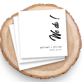 Whimsical "We Do" Script Personalisierte Hochzeit Serviette