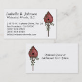 Whimsical Weathered Red Birdhouse mit Ivy Visitenkarte (Vorne/Hinten)