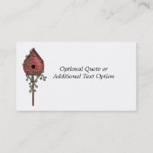 Whimsical Weathered Red Birdhouse mit Ivy Visitenkarte (Rückseite)