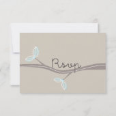 Whimsical Wedding Brown Owls on Branch RSVP Card (Rückseite)